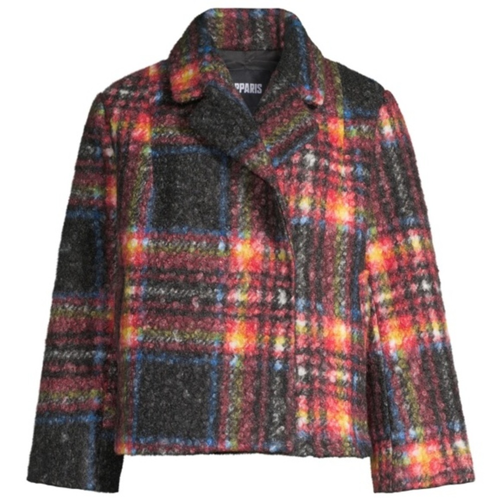 APPARIS Plaid Faux Wool Coat Shacket Small - Picture 2 of 8